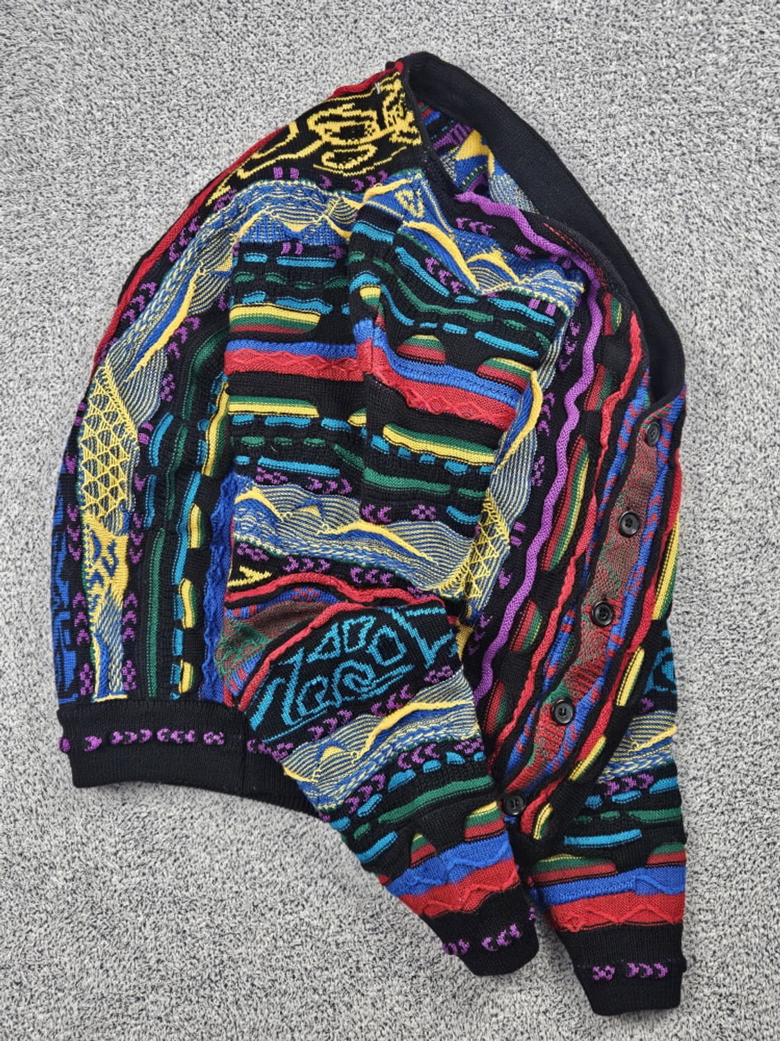 빈티지 쿠지 ST 입체 텍스처 케이블 니트 가디건 (본문참조)/10497 상품이미지4