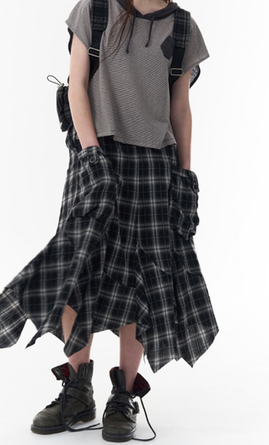 CHECK POCKET SKIRT_BLACK 상품이미지2