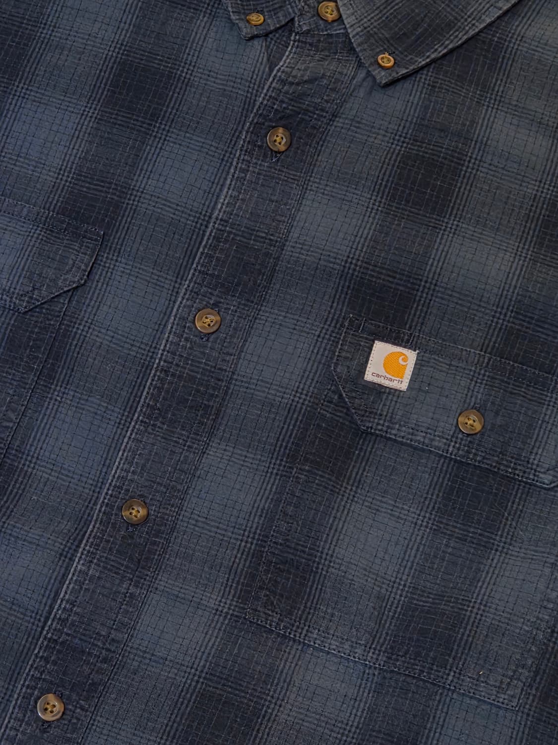Carhartt 칼하트 네이비 체크반팔셔츠 상품이미지2