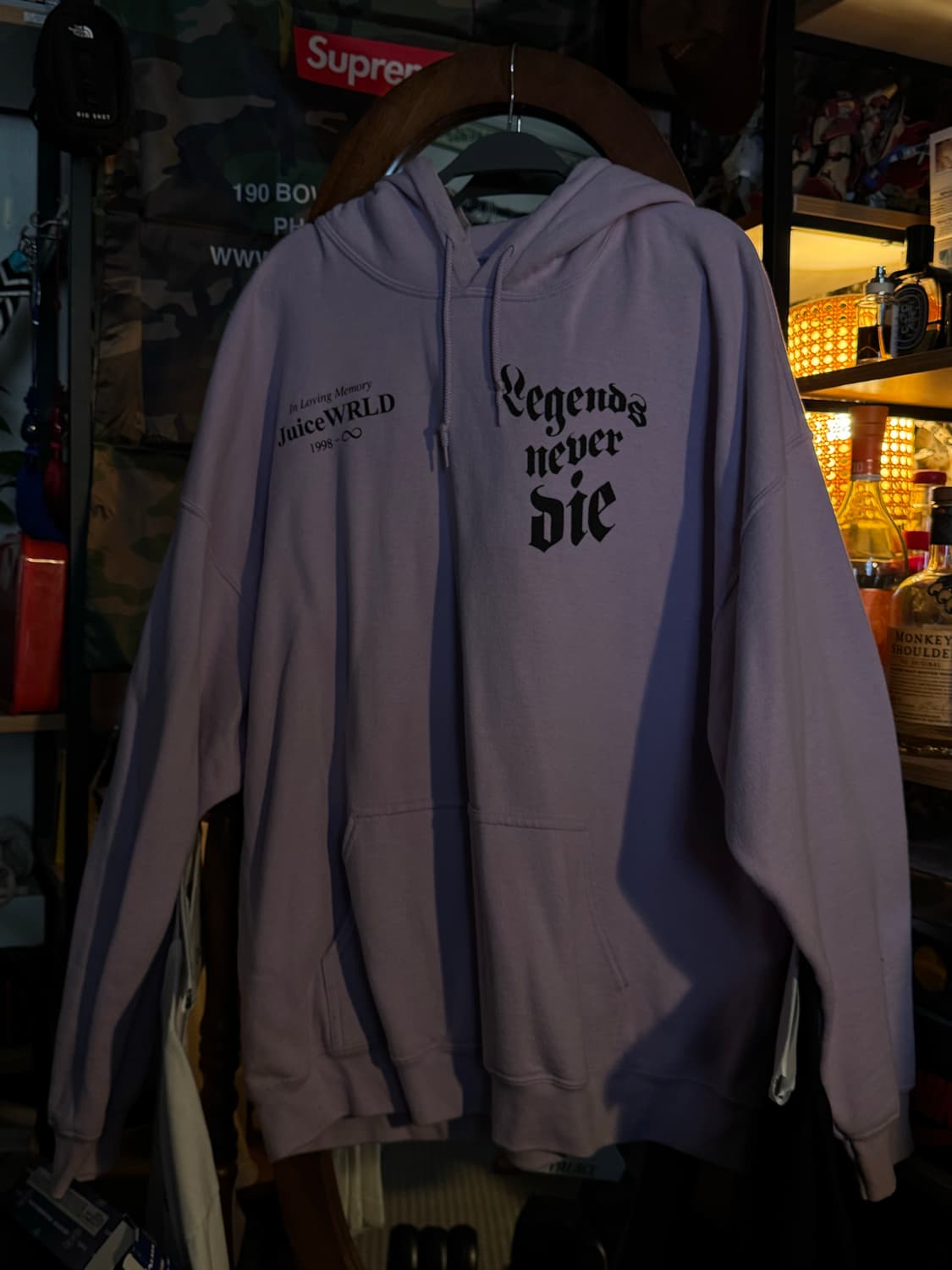 Xxl 쥬스월드 legends never die 머천 후디 퍼플 상품이미지1
