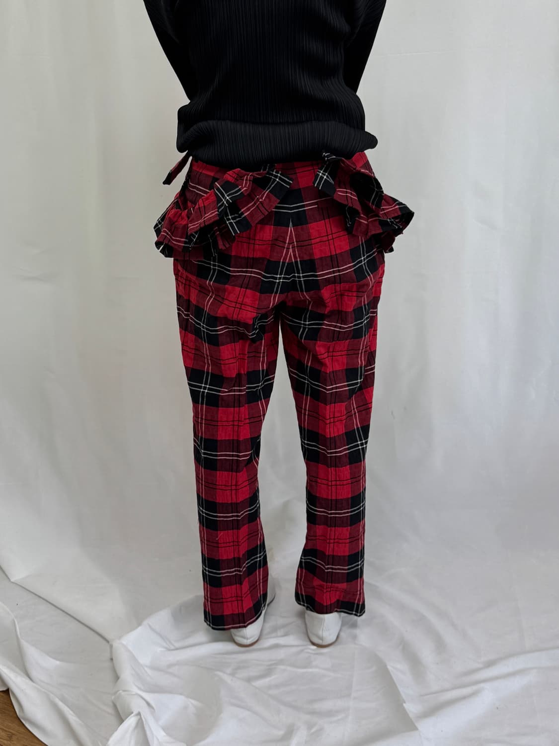 H&M x 시몬로샤 콜라보 체크 팬츠 상품이미지4