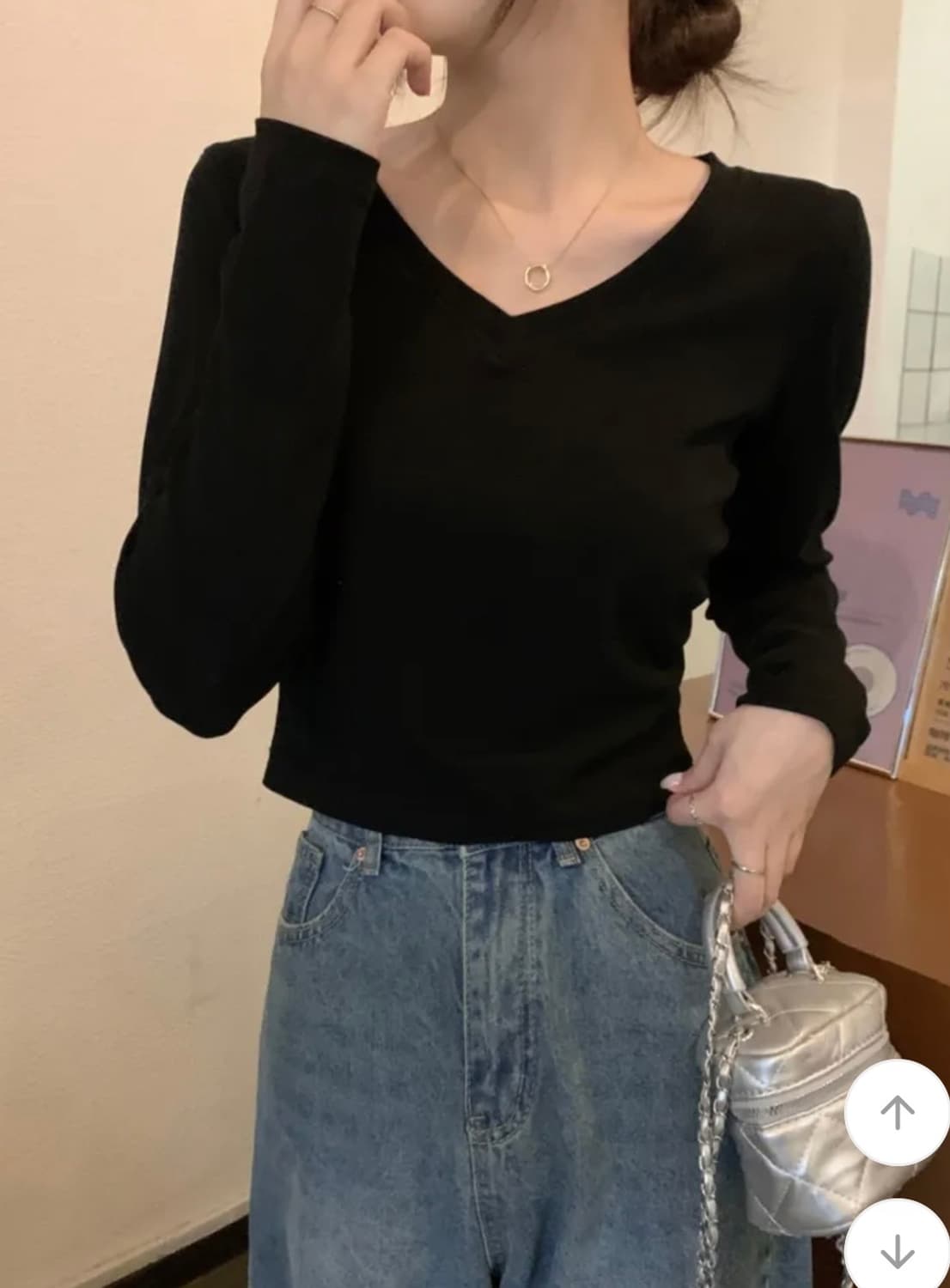 케덴 브이넥 긴팔 티셔츠(실내에서 한번 20분 착용) 상품이미지2