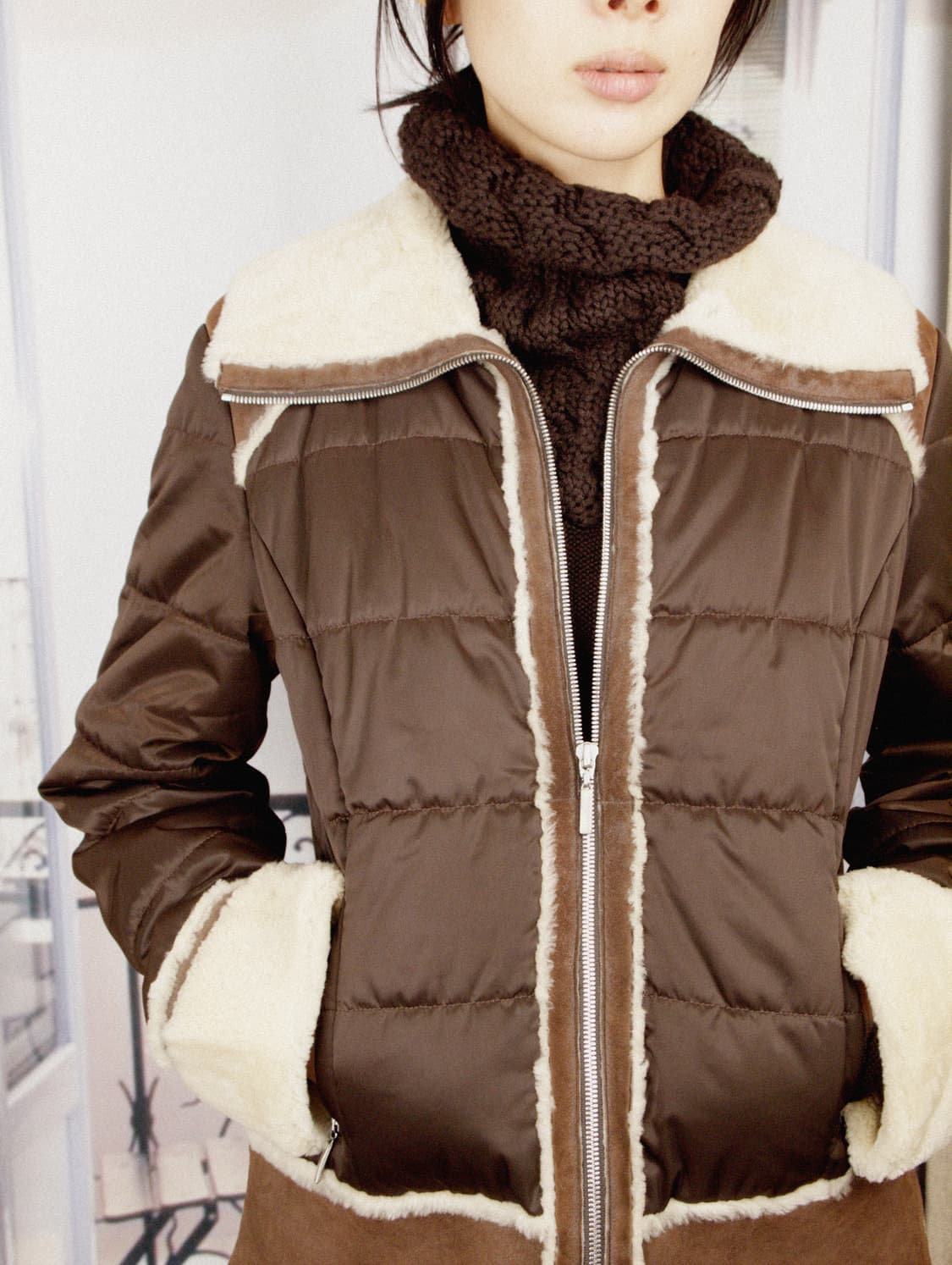 Sheep Leather Padded Jacket 상품이미지2