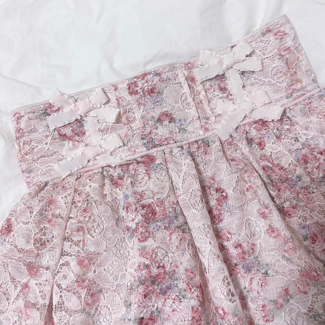 리즈리사 리본 레이스 스커트 스카판 히메갸루 로걀 라떼갸루 빈티지 상품이미지3