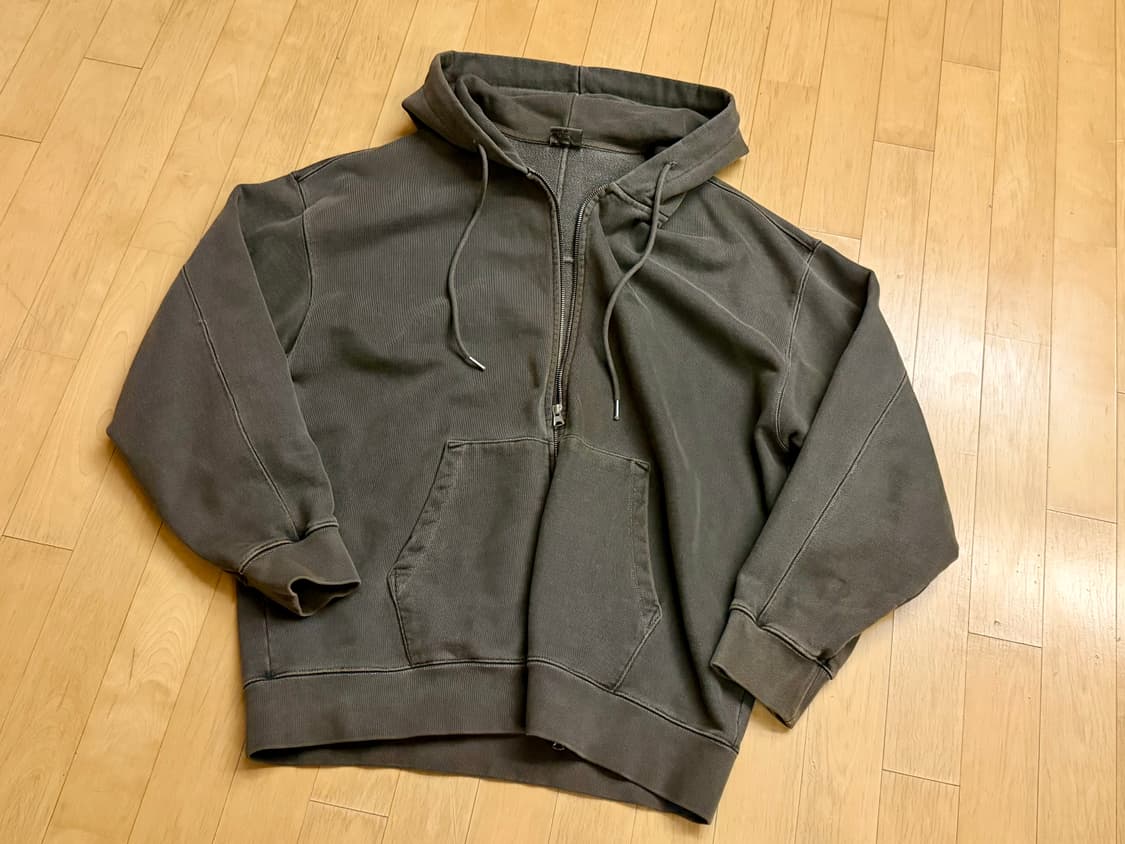 [소버먼트] 980G 피그먼트 컷 후디 집업 (오크 브라운) 상품이미지1