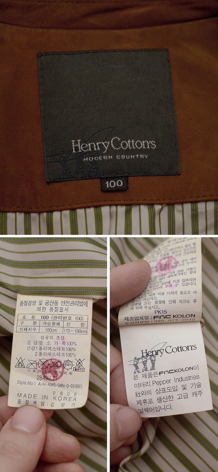 헨리코튼 고트스킨 누벅 스웨이드 레더 블레이저 자켓 (100) 상품이미지10