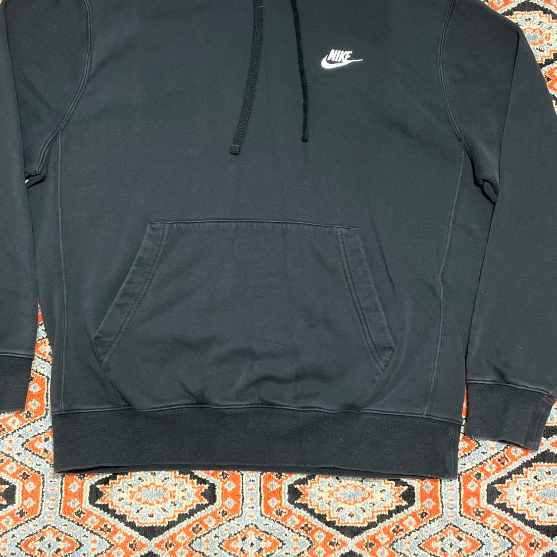 나이키 스몰로고 블랙 기모 후드티셔츠 남성L 상품이미지3