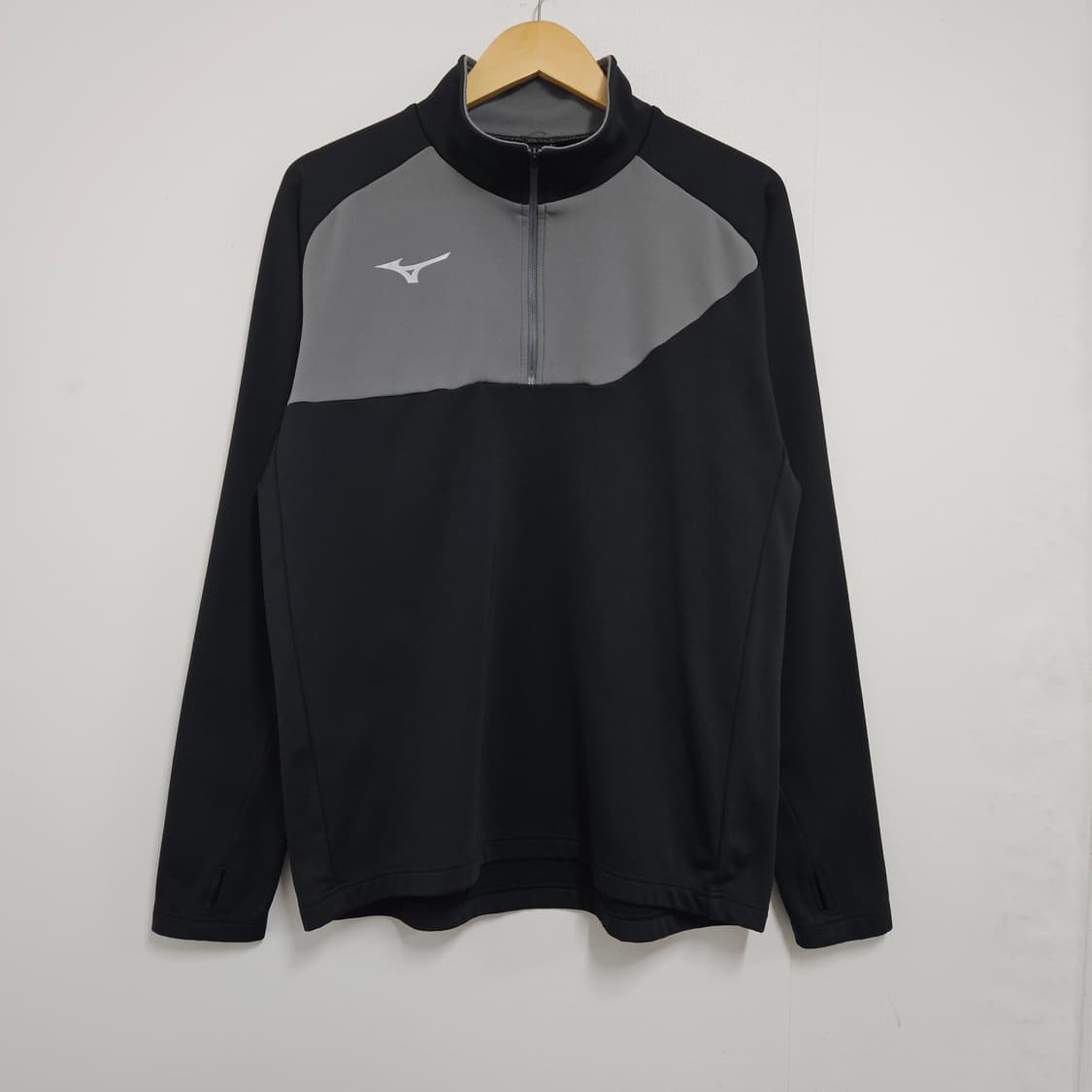 XL 미즈노 핑거홀 기모 하프집업 기능성 긴팔티 상품이미지2