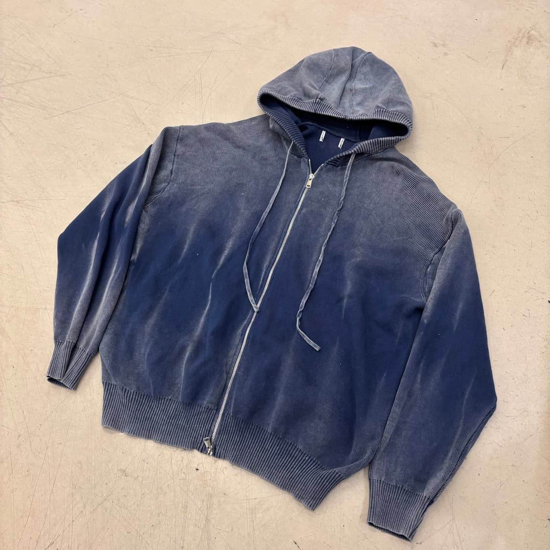 빈티지 블루 워싱 후드집업 상품이미지1