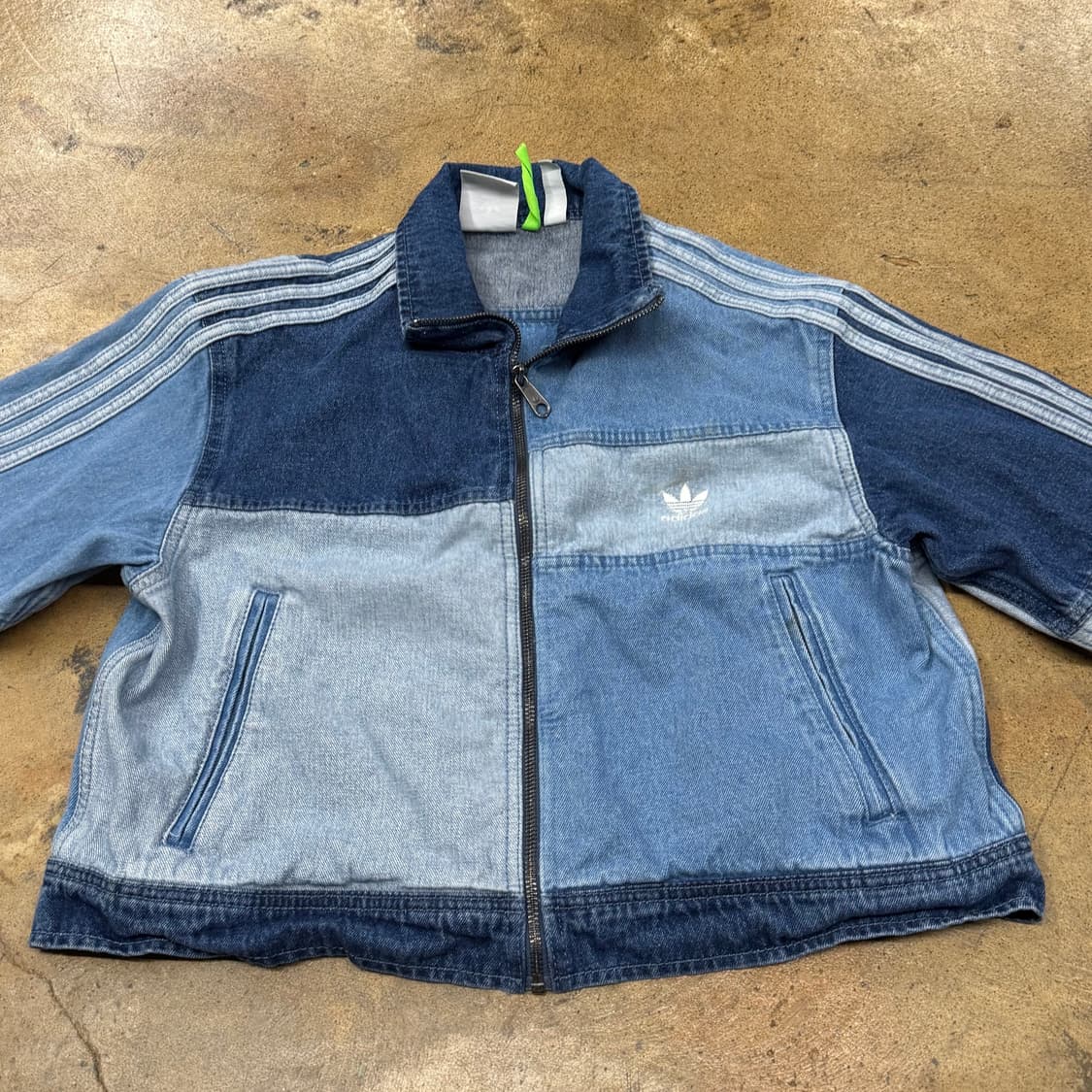 아디다스 한정판 패치워크 데님 트랙탑 청자켓  상품이미지3