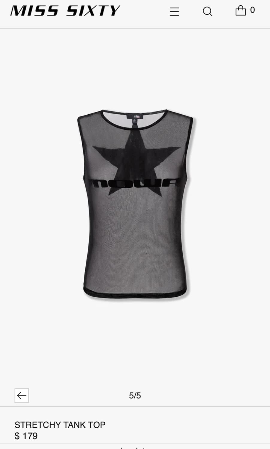 Mowalola x Miss sixty STRETCHY TANK TOP 상품이미지1