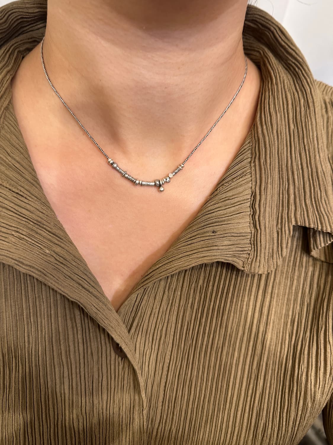 Musta karensilver mix necklace 상품이미지4