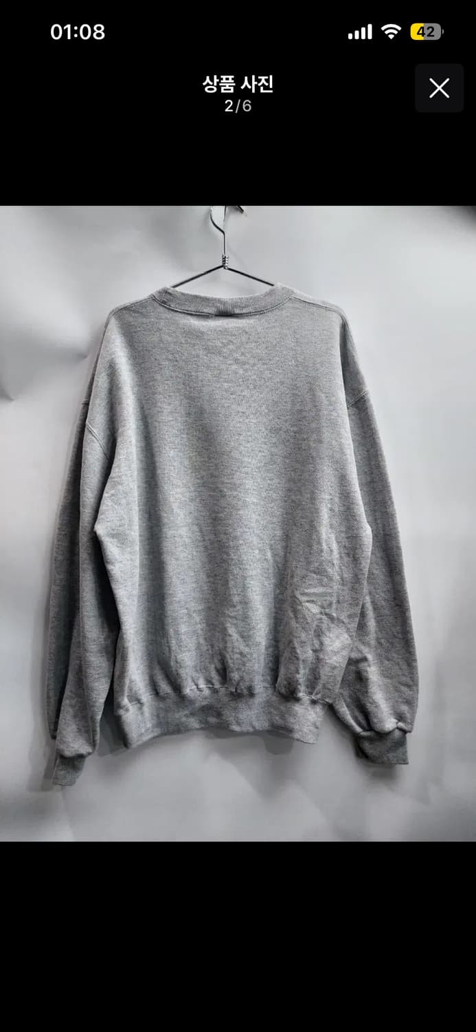 (L) 러셀 빈티지 오버핏 스웻 맨투맨 4.9 상품이미지2