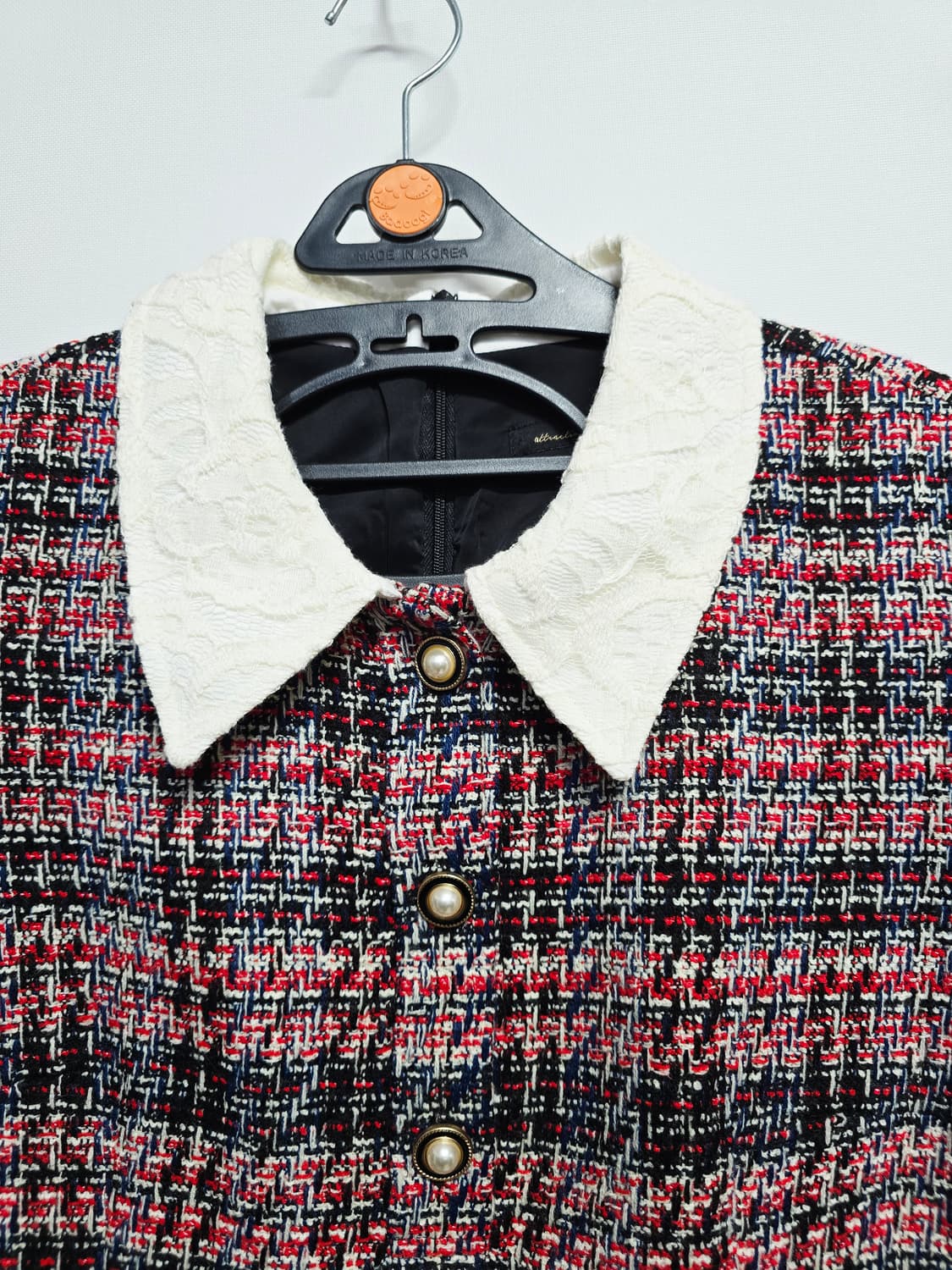 SI 트위드 원피스 카라넥 55사이즈 상품이미지2