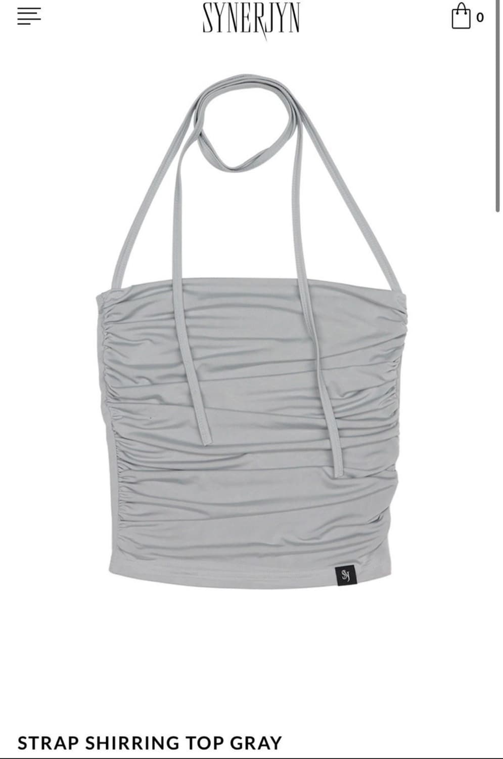 시너진 져지 저지 캡소매 크롭 반팔티 그레이 상품이미지3