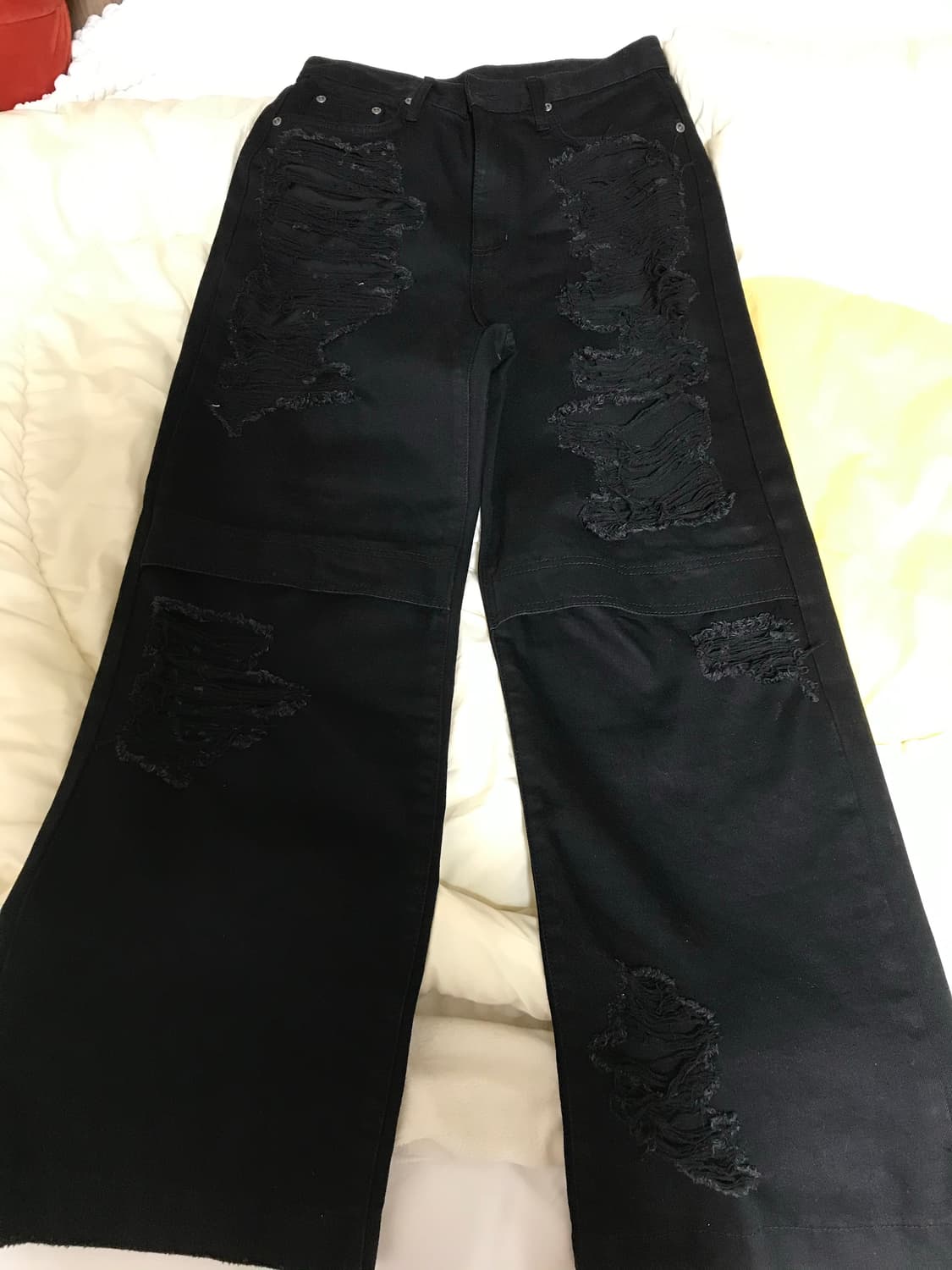 [새제품] 보헤미안서울 KNEE OPEN RIPPED WIDE JEANS 상품이미지6