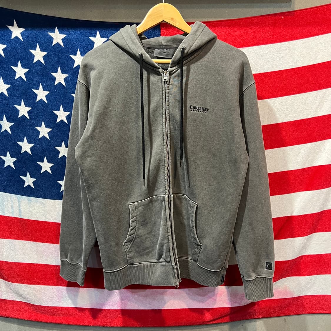 커버낫 차콜 워싱 후드집업 상품이미지1