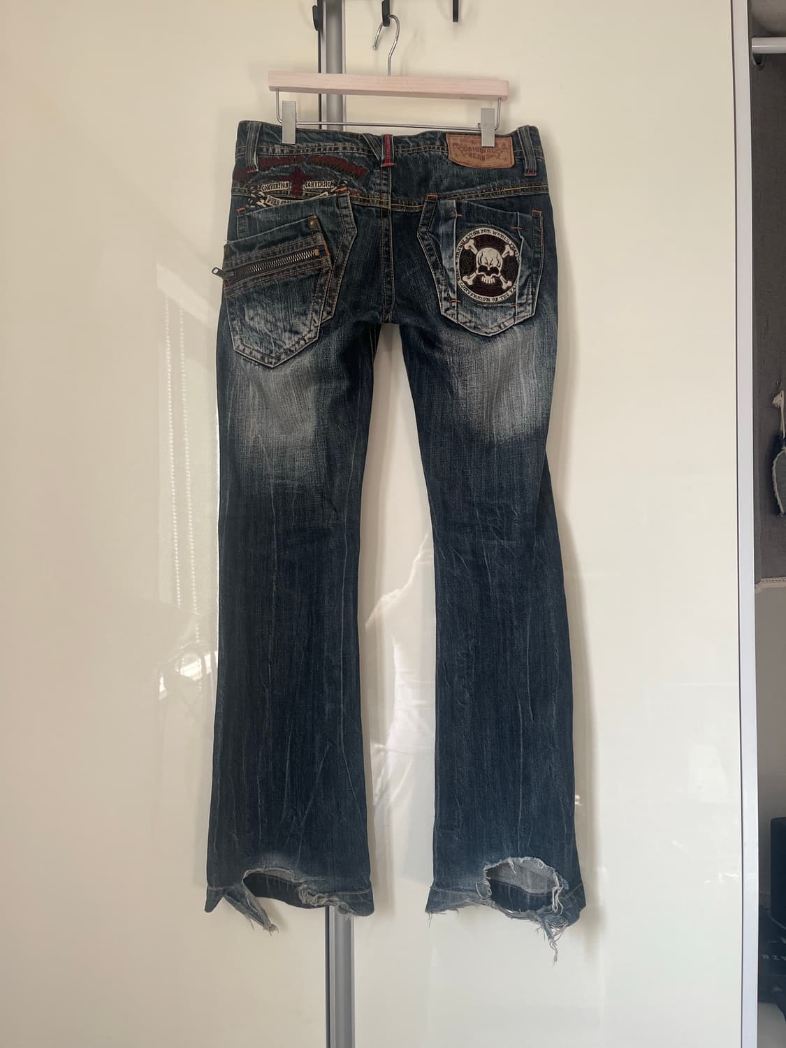 빈티지 펑크 로우 웨이스트 데님 팬츠 상품이미지5