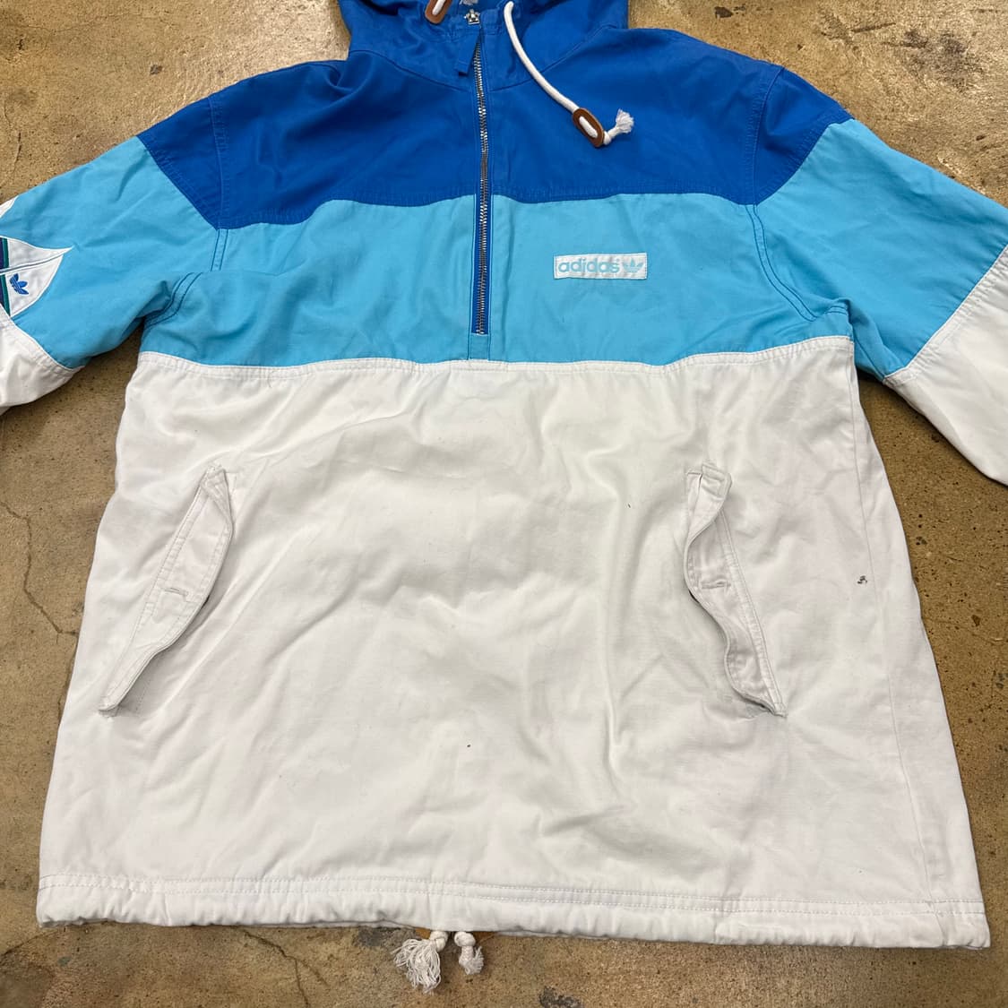 [정품/100] 아디다스 후드 바람막이 블루 화이트 b10 상품이미지3