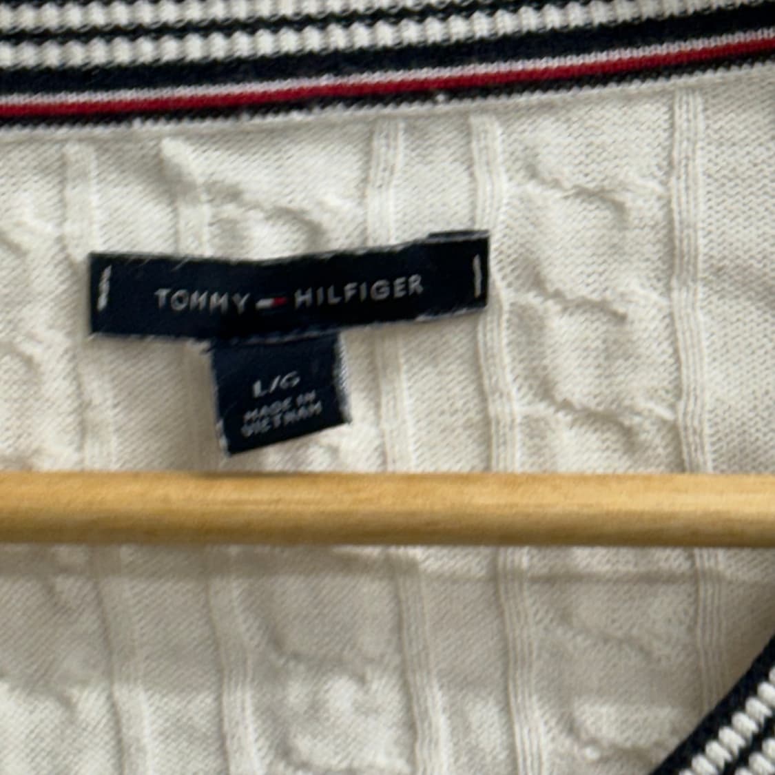 타미힐피거 아이보리 케이블 니트 L 상품이미지2
