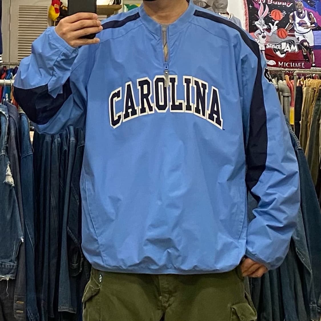 새상품90s 마제스틱 노스캐롤라이나 UNC 아노락바막 상품이미지1