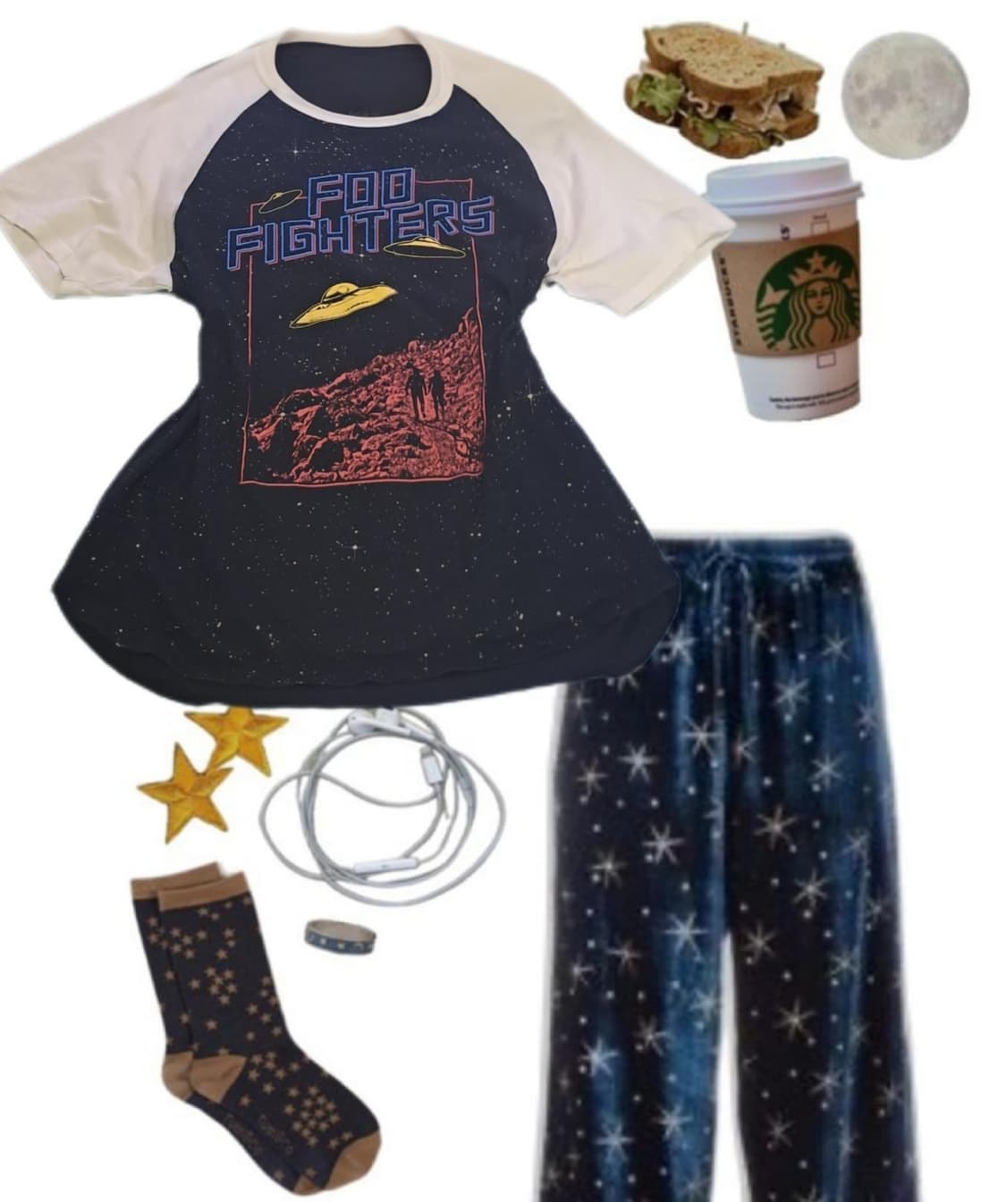 Y2K 유니클로 우주코어 배색 반팔 티셔츠 상품이미지1