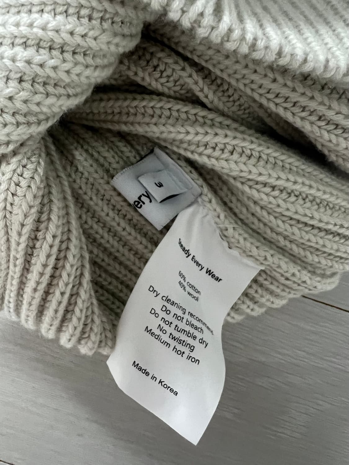 스테디에브리웨어 립 터틀넥 니트 아이보리 3사이즈 상품이미지2