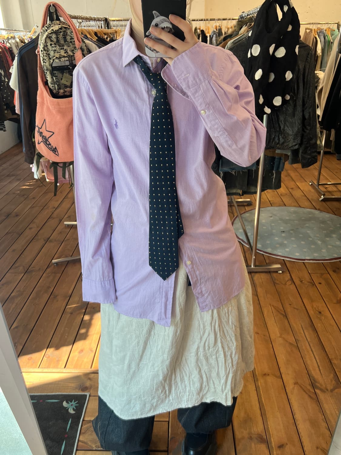 폴로 핑크 체크 셔츠 상품이미지2