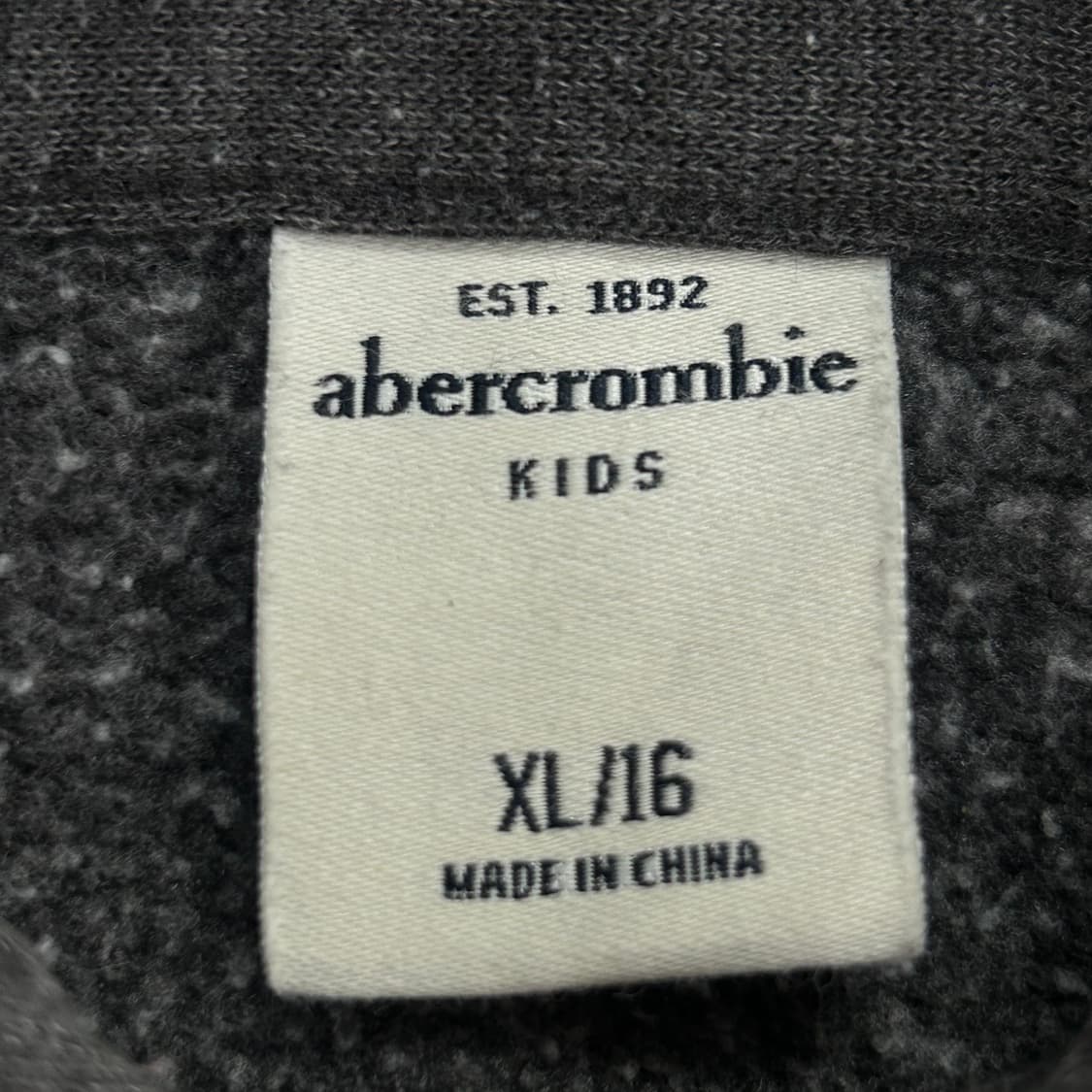 Abercrombie 아베크롬비 그레이 차콜 배색 후드집업 상품이미지5