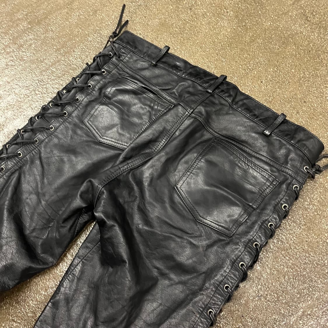 빈티지 레이스업 소가죽 팬츠 상품이미지5