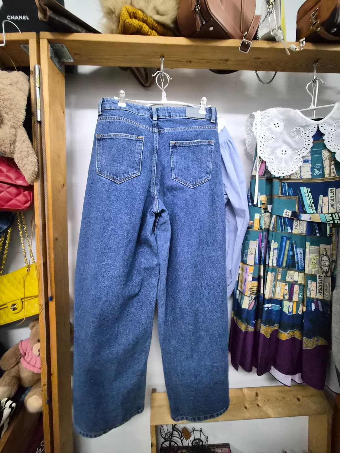 수입 자수넥카라 셔츠. 자라 슬릿 와이드데님 상품이미지9