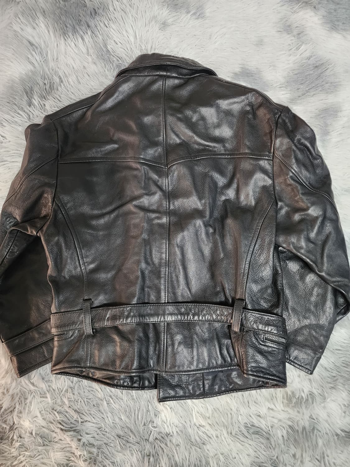 90s 캘빈클라인 소가죽 더블 라이더 자켓 상품이미지2