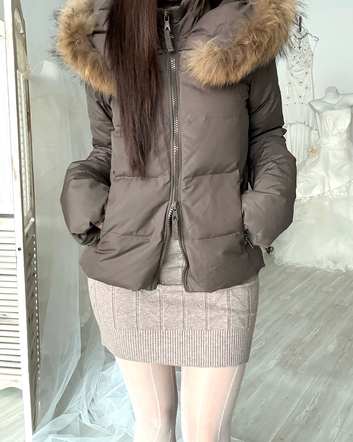 Archive G.O.A khaki brown duck down padd 상품이미지5