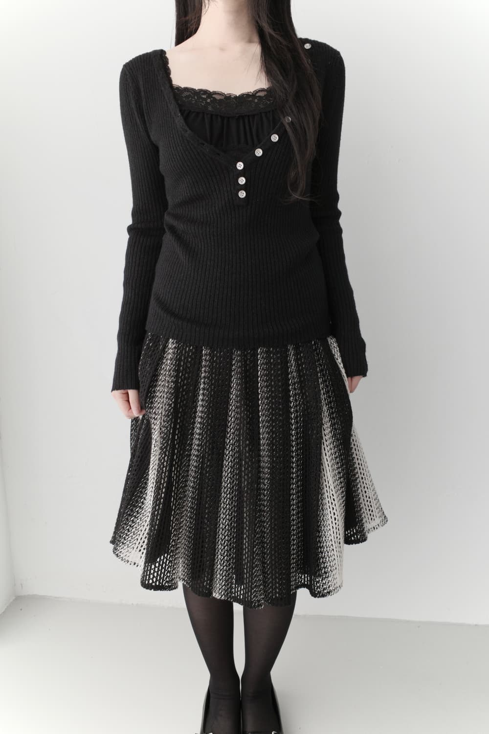 silver button knit 상품이미지4