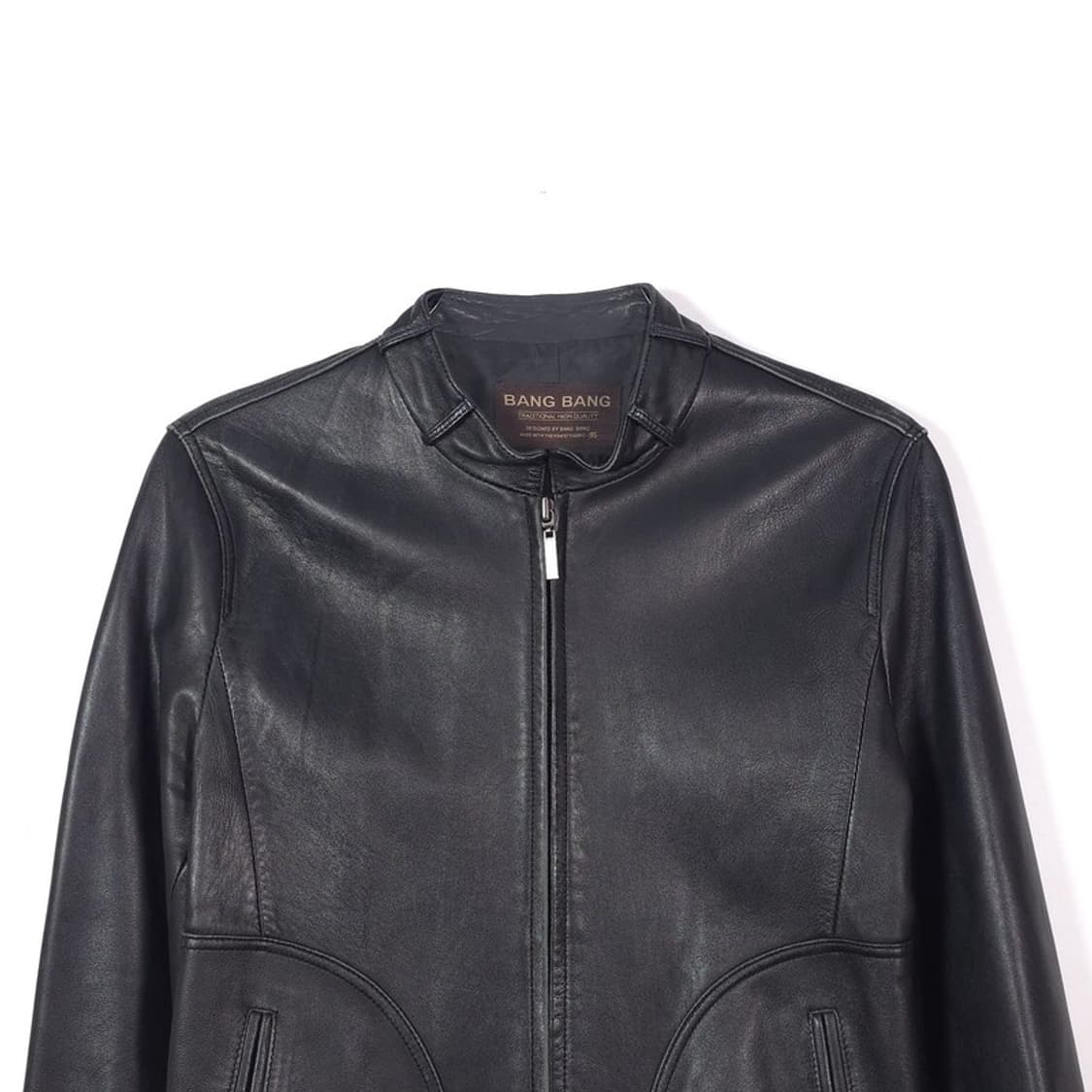 뱅뱅 리얼 램스킨 하이넥 레더 블루종 95 상품이미지3