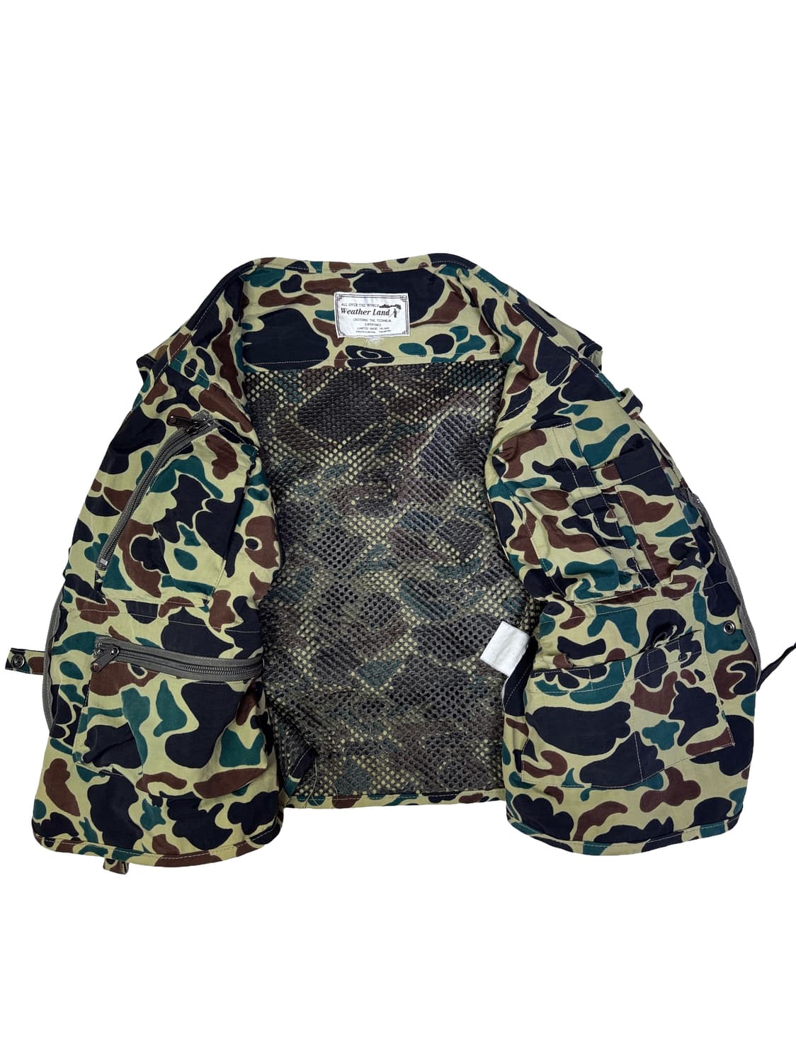빈티지 90s 카모플라쥬 멀티포켓 피싱 베스트 조끼 OS 상품이미지4