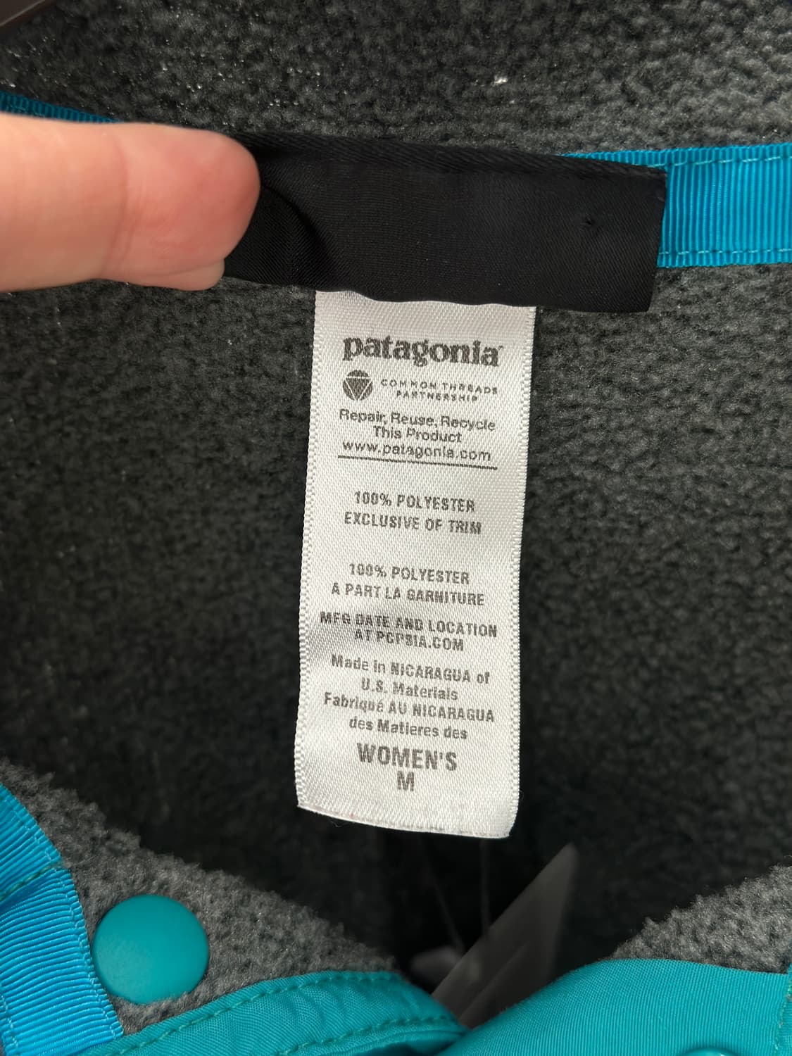 파타고니아 신칠라 그레이/블루그린 스냅 플리스  상품이미지8
