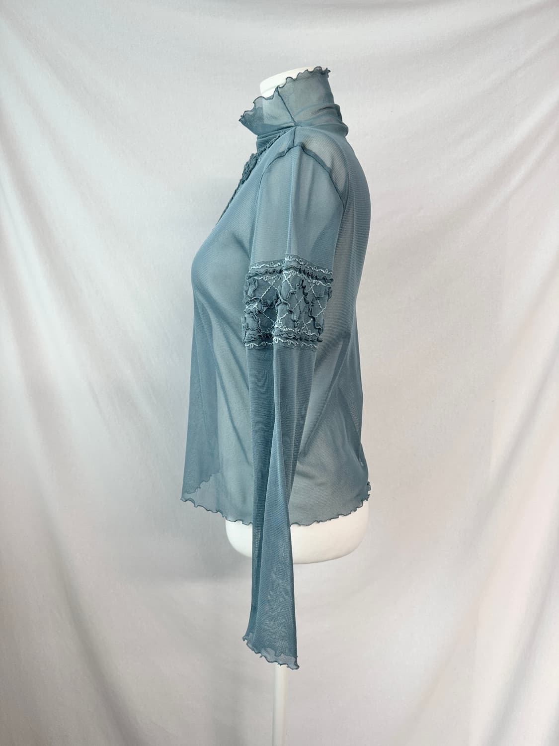 메쉬 레이스 러플 탑 상품이미지2