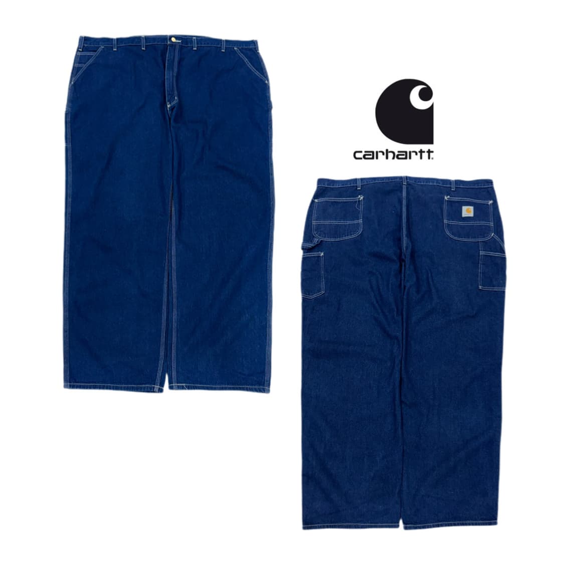 칼하트 빅사이즈 카펜터 스티치 워크 와이드 데님팬츠 상품이미지1