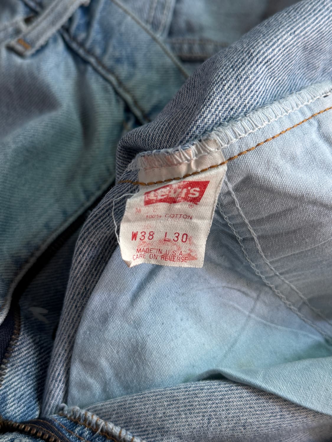 [38]90's 리바이스 505 Made In USA 오렌지탭 데님 팬츠 상품이미지5