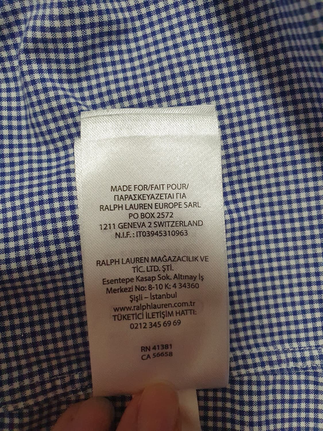 폴로랄프로렌 블루 깅엄 체크 셔츠 105 상품이미지8