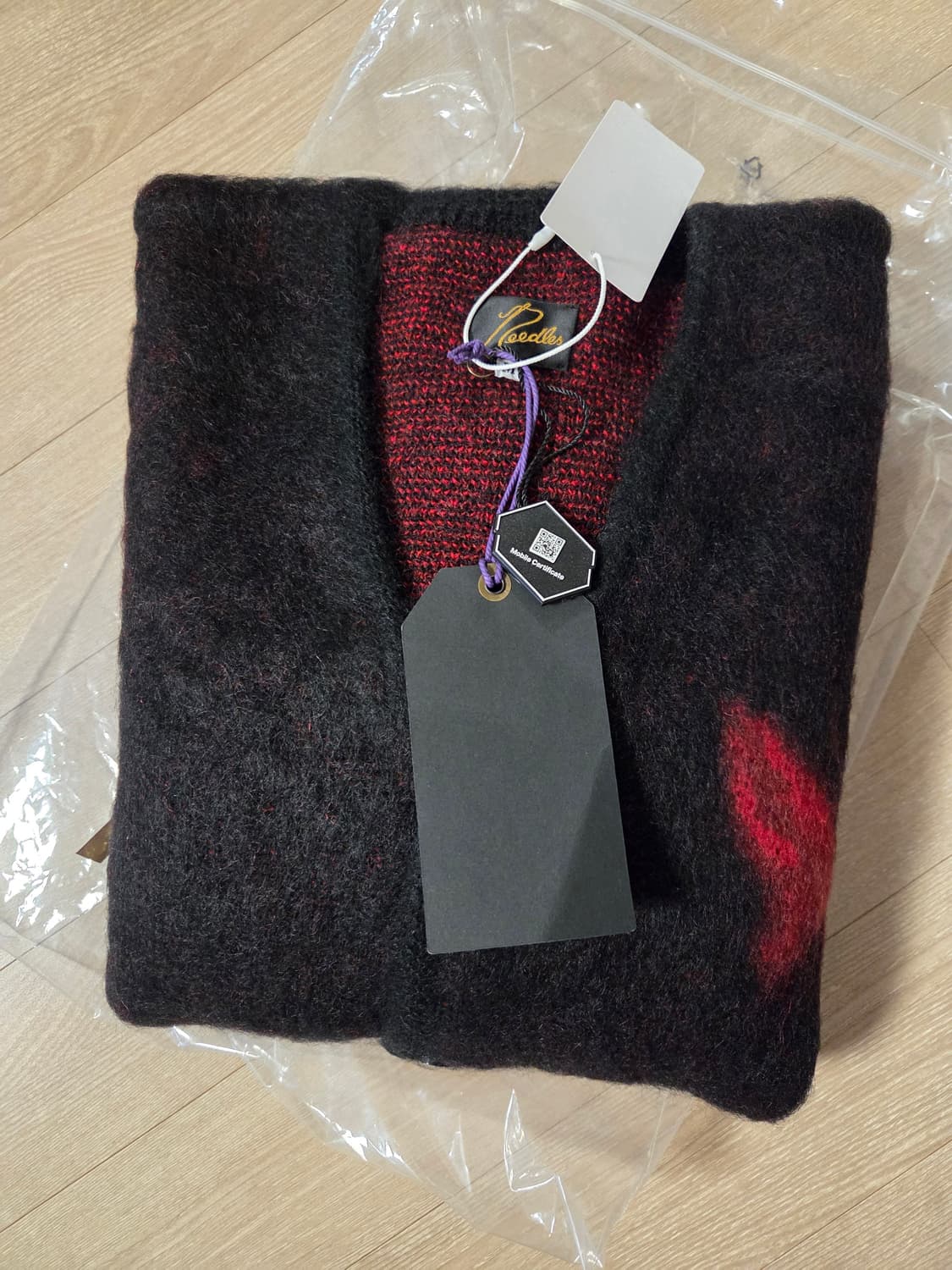 니들스 x 스튜디오스 모헤어 빠삐용 1 가디건 블랙 m사이즈 팔아요 상품이미지3