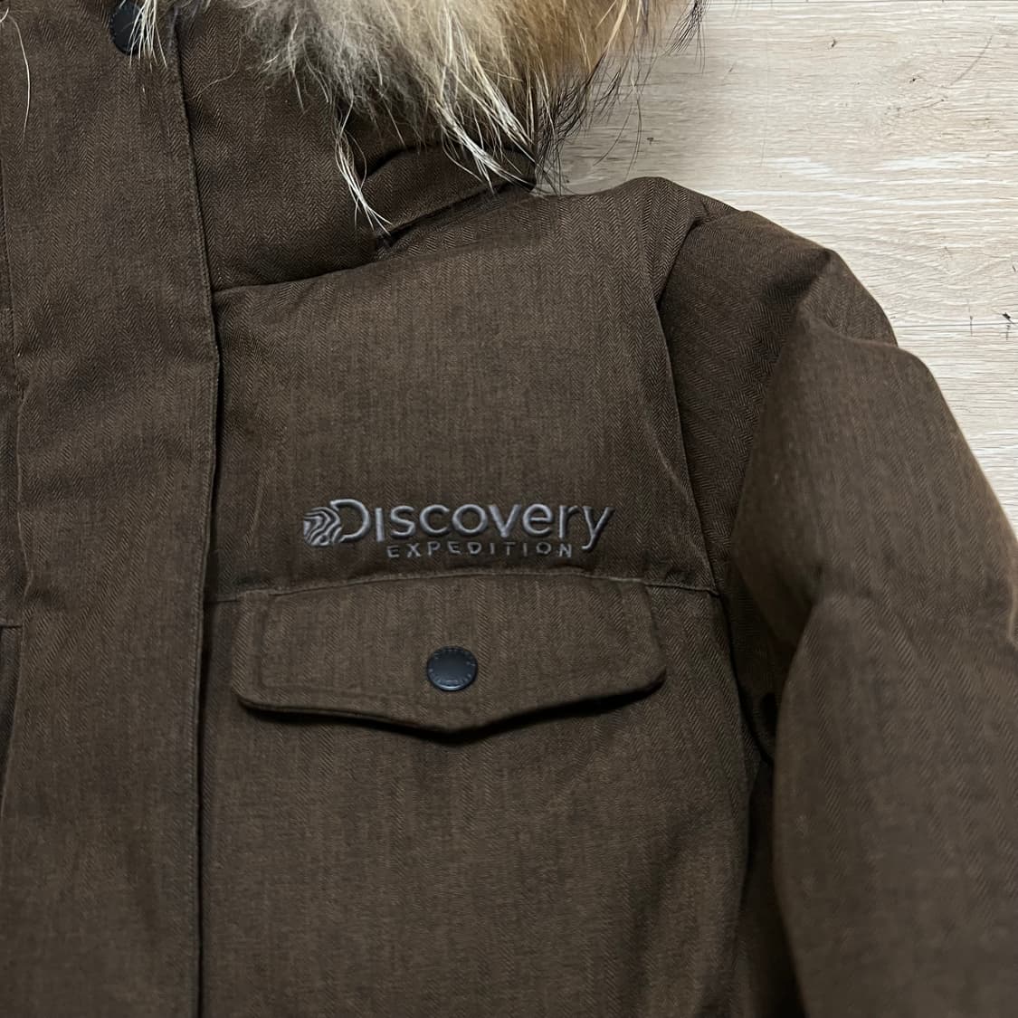 디스커버리 여성 퍼후드 구스다운 롱 패딩 점퍼 [브라운] M/95 상품이미지4