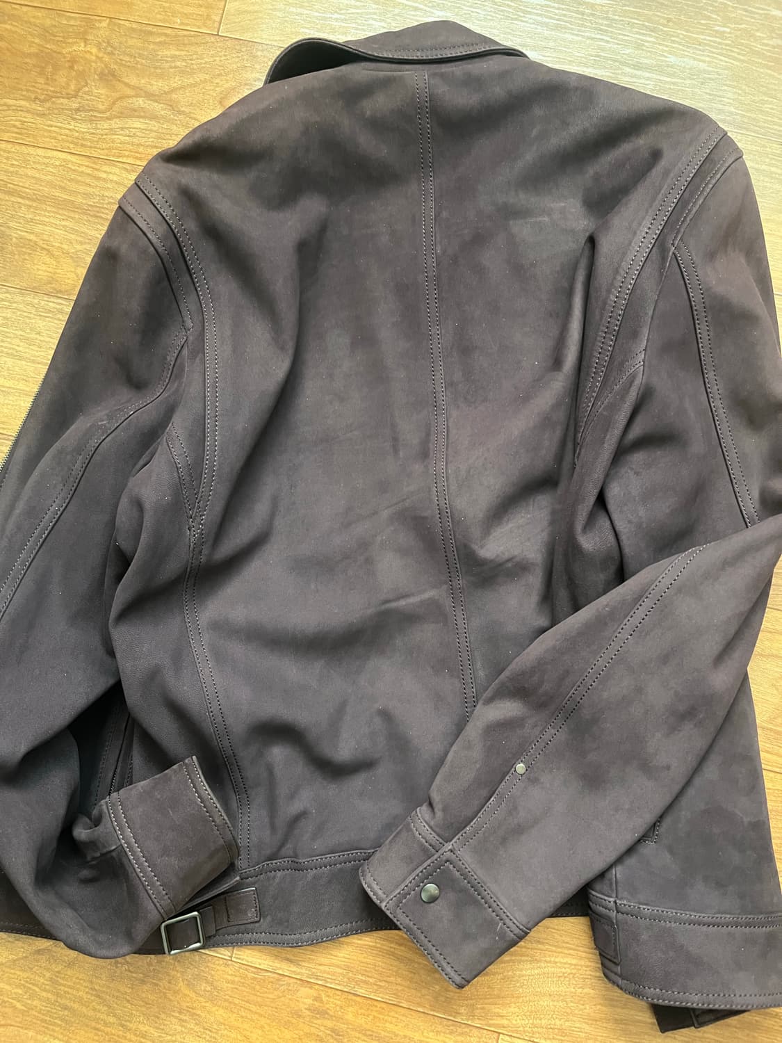 솔리드옴므 스웨이드 양가죽 자켓50 와인색 상품이미지4