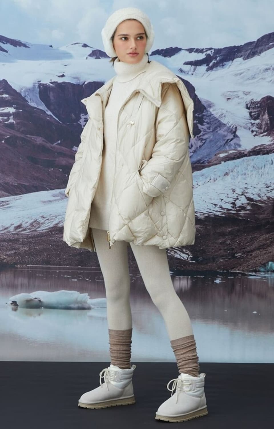 ELLE 엘르 여성 어그 패딩 부츠  250(3.5cm굽) 상품이미지2