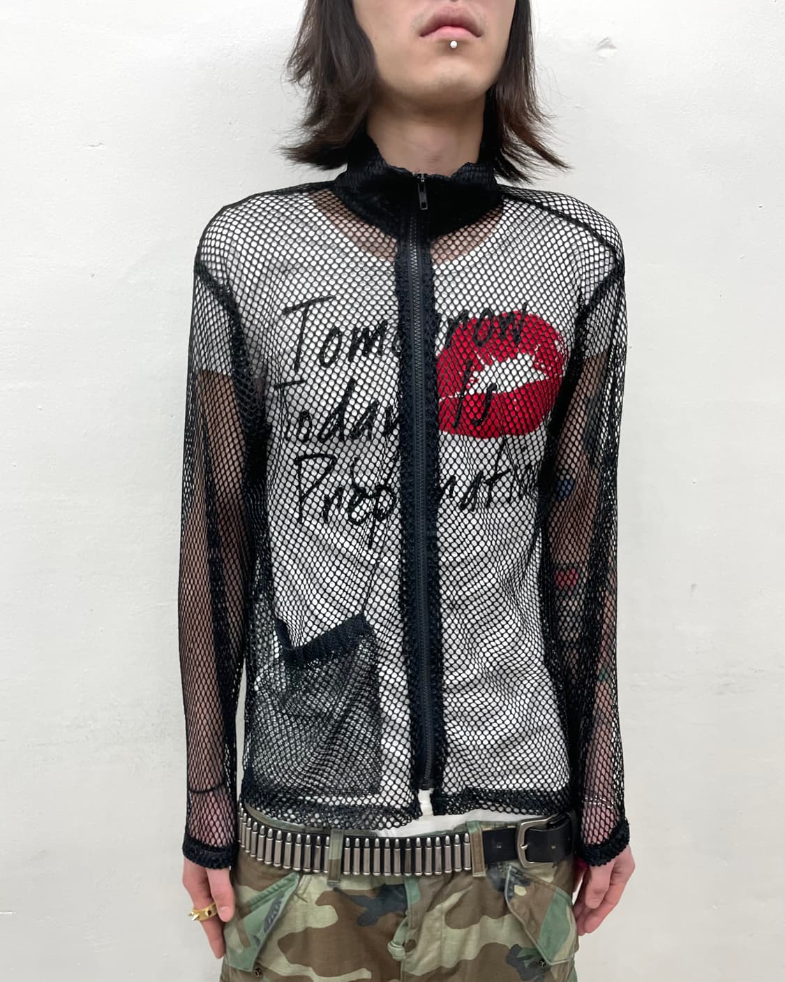 black mesh pocket zip-up 상품이미지3