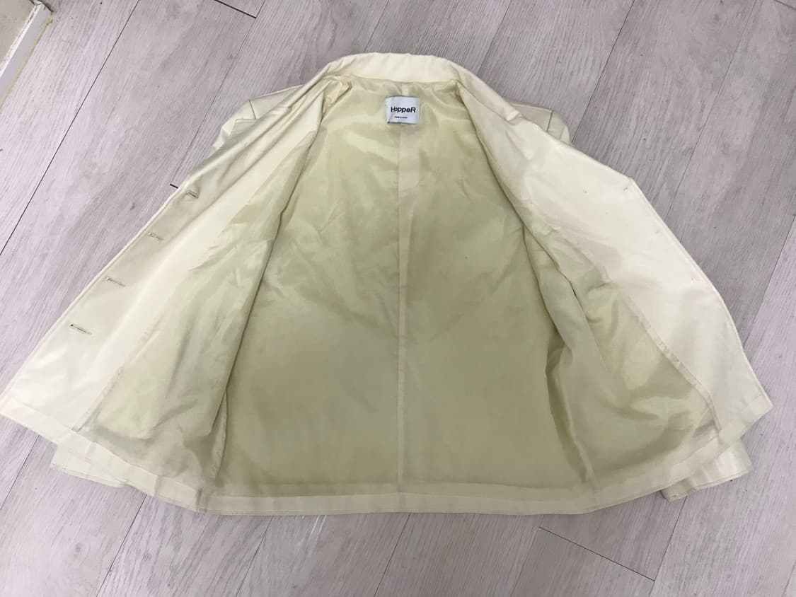 아이보리 오버핏 여성 레더 가죽 자켓 상품이미지5