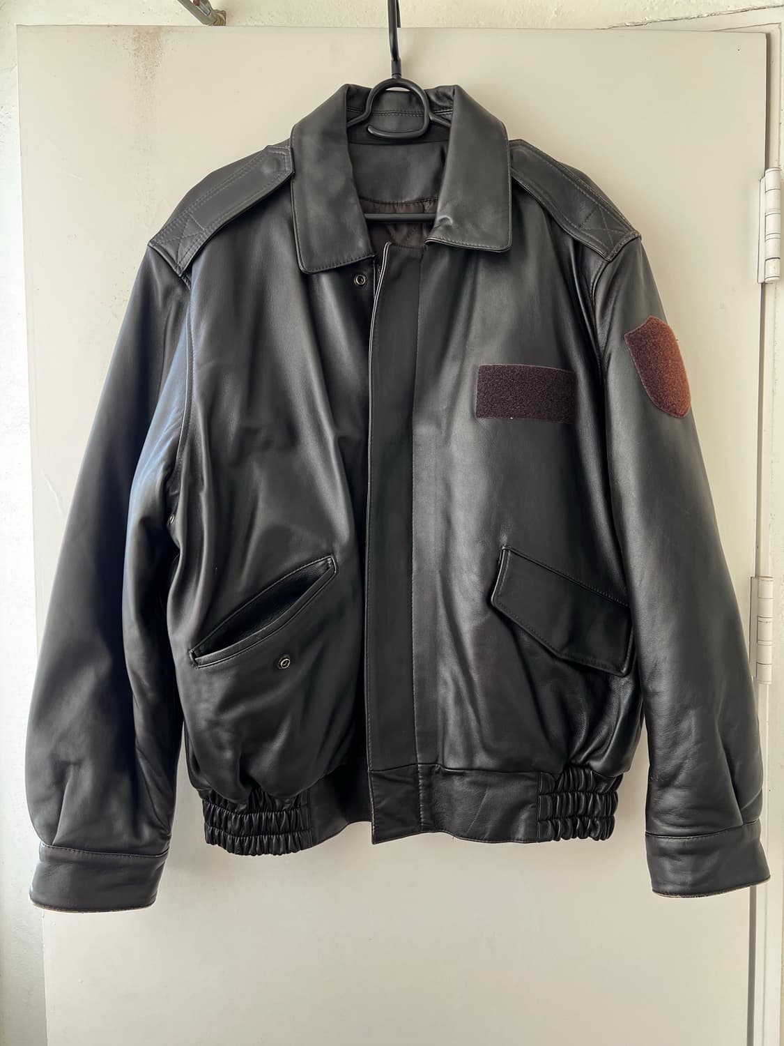 vintage Bomber Leather Jacket 상품이미지1
