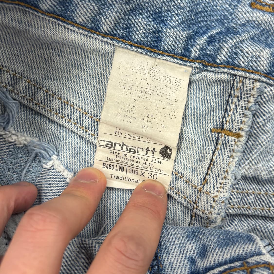(36) 칼하트 B480 라이트 블루 트렌디셔널 데님 팬츠 상품이미지7