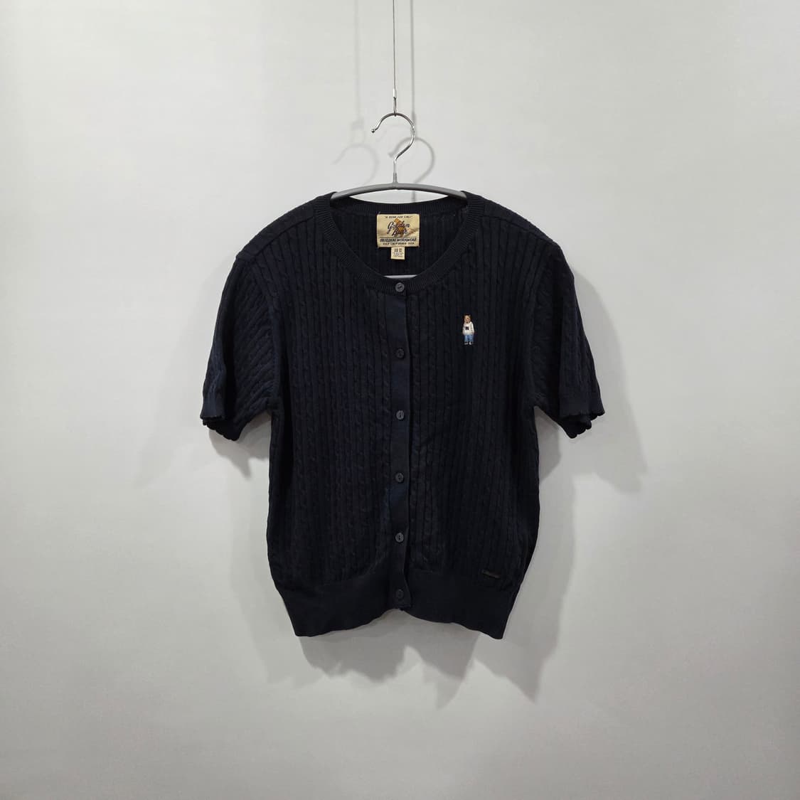 골든베어 우먼 케이블 반팔 니트 가디건 M 상품이미지1